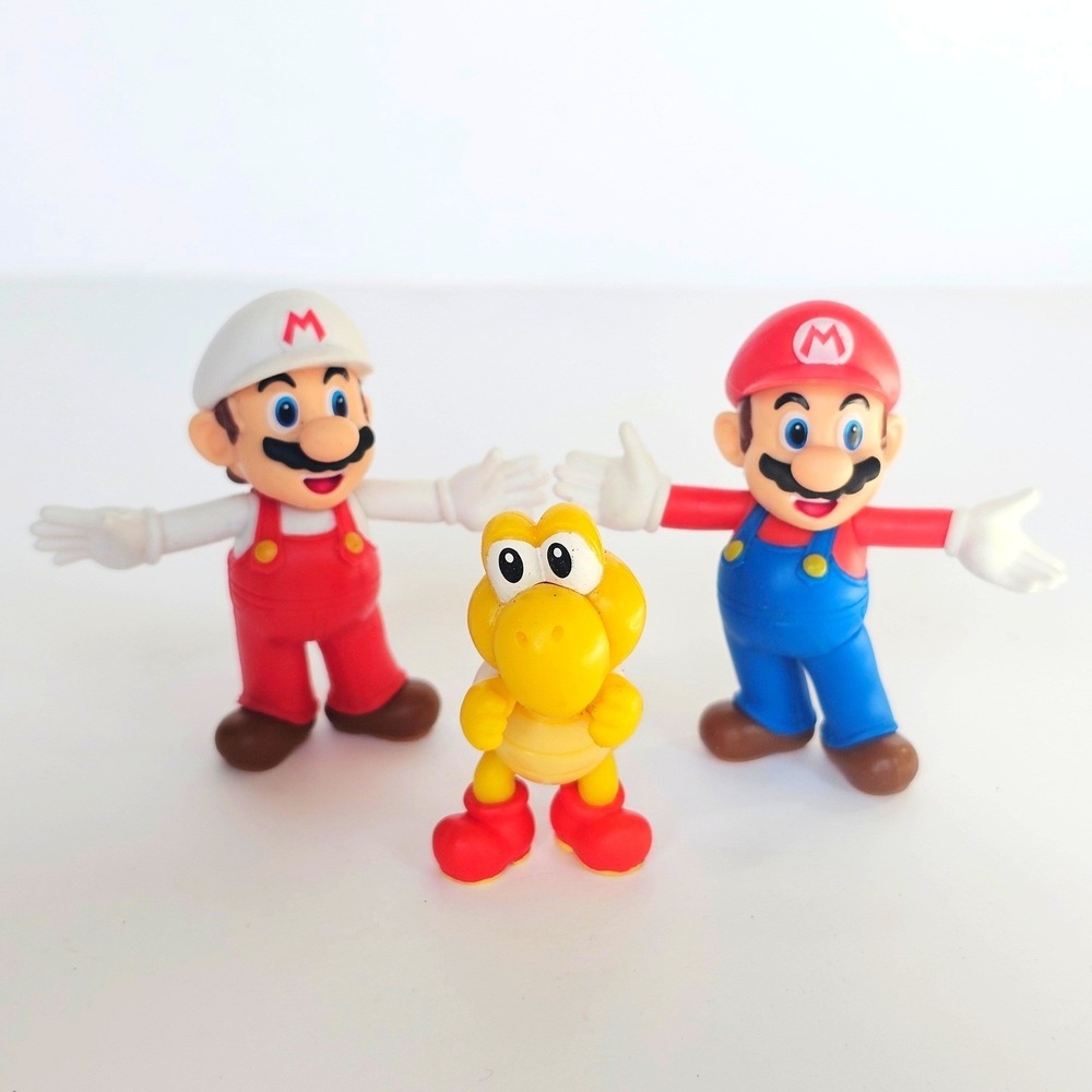 Vintage Nintendo Super‎ Mario Figure Lot Fire Mario Koopa Troopa Retro Toy Set